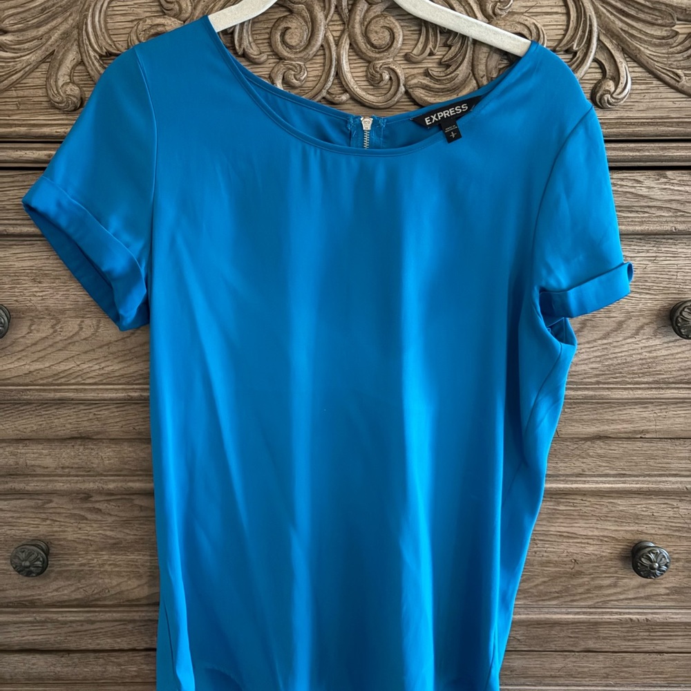 Express Blue Short Sleeve Blouse